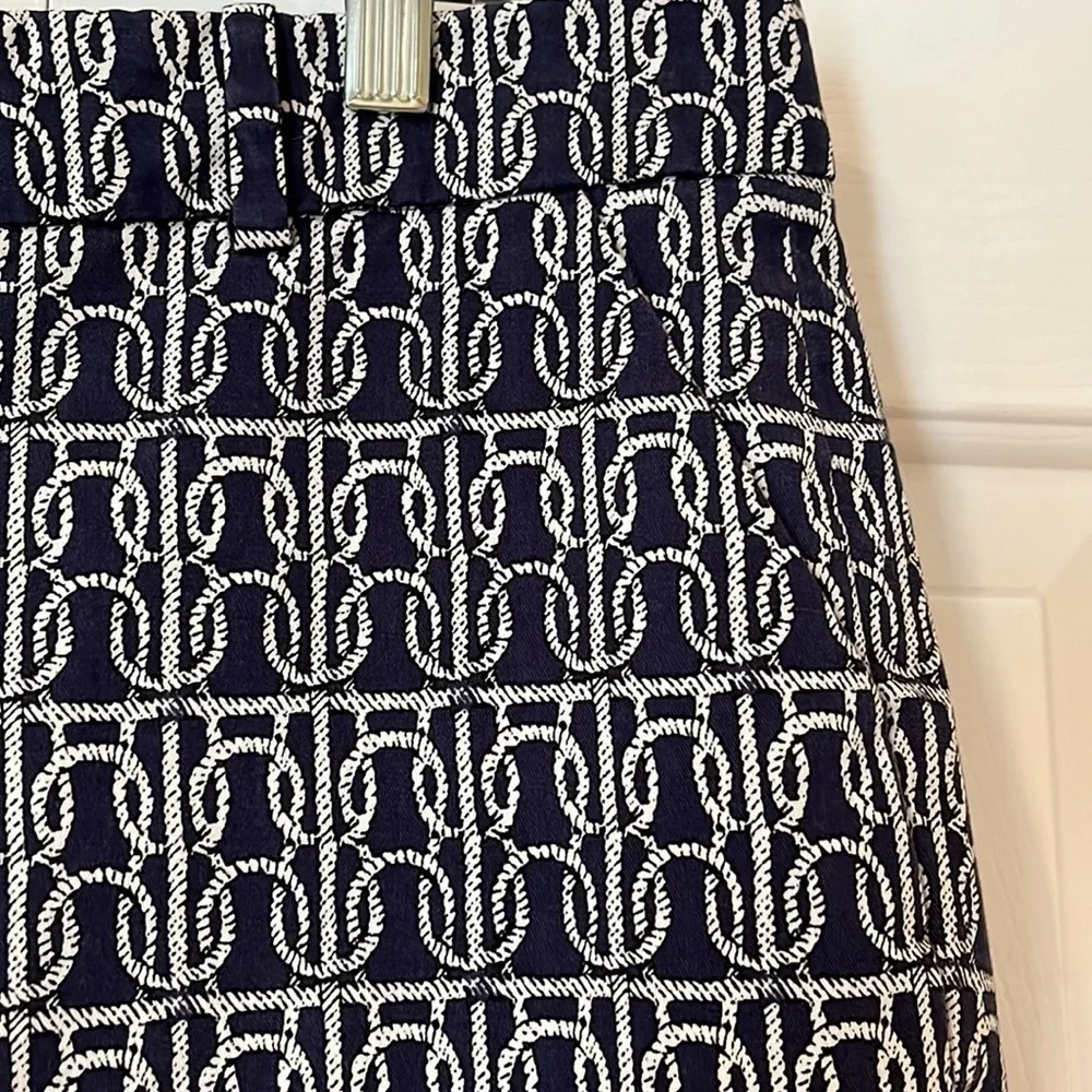 J. Crew navy nautical rope knot cafe capri pant Sz 10